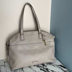 Fossil Julia Shoppers Tote Leather women’s Beige Bag